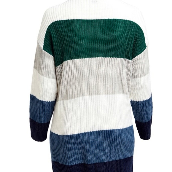 Evelyn Taylor Open Front Colorblock Cardigan - Picture 4 of 5